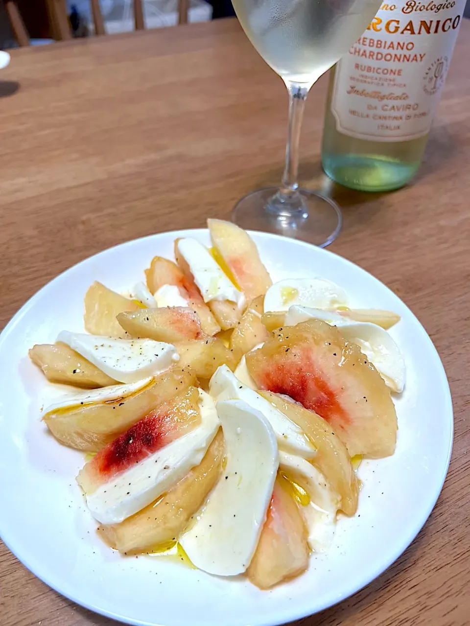 桃とモッツァレラのカプレーゼ|ましろさん