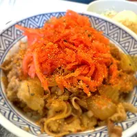 牛丼アタマの大盛、ポテトサラダ、とん汁セット|buhizouさん