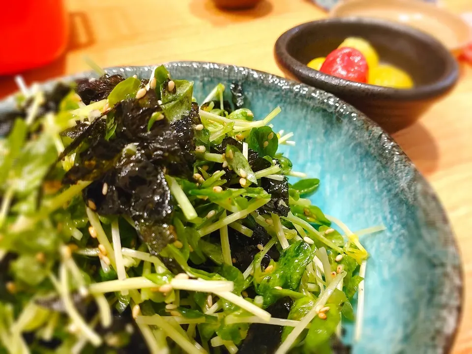 豆苗のおつまみサラダ|ともさん