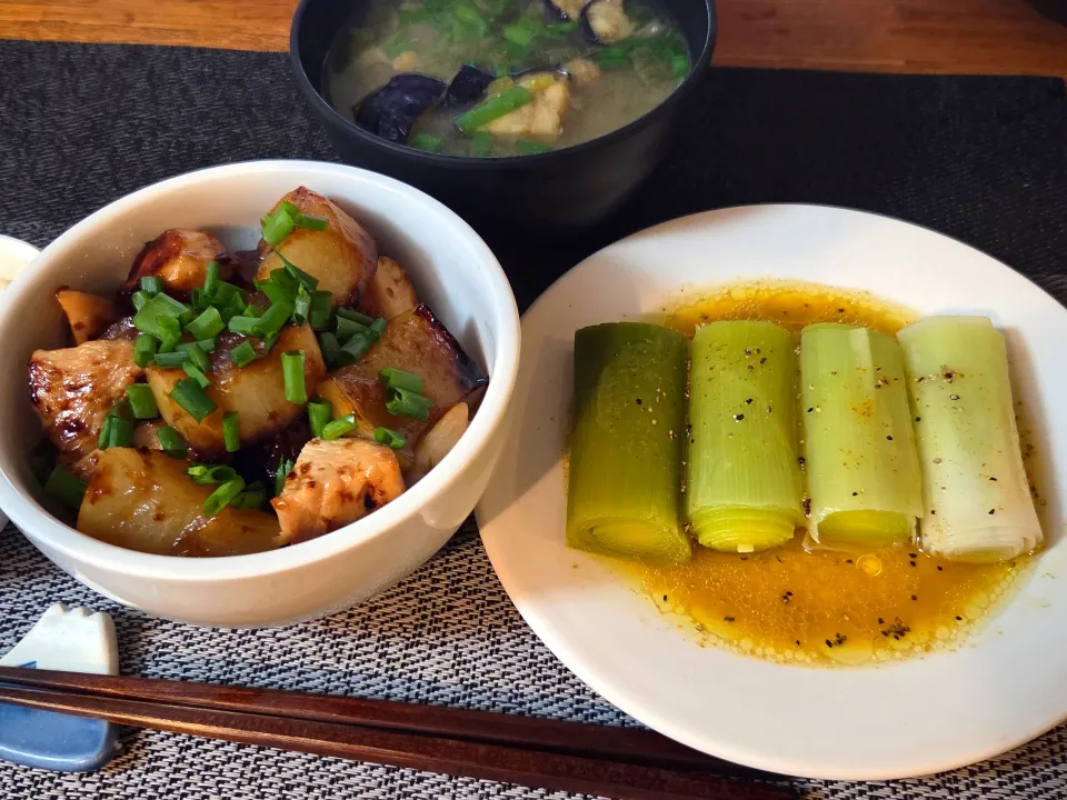 鶏大根の甘辛煮とリーキのヴィネグレット|Tomoさん