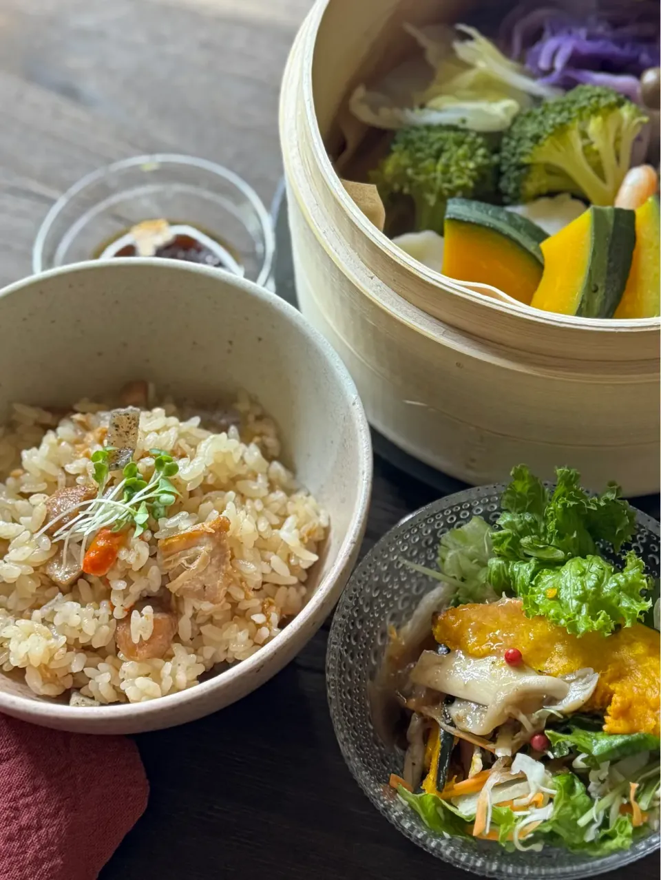 鶏めしとせいろ蒸し献立|mimiしろさん