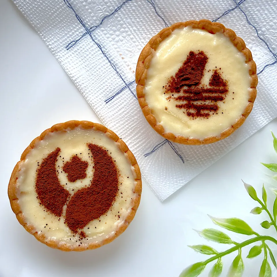 製菓用ステンシルテンプレート☕️自作してみました(カスタードタルトにてお試し)|紅茶とお菓子と時々ごはんさん