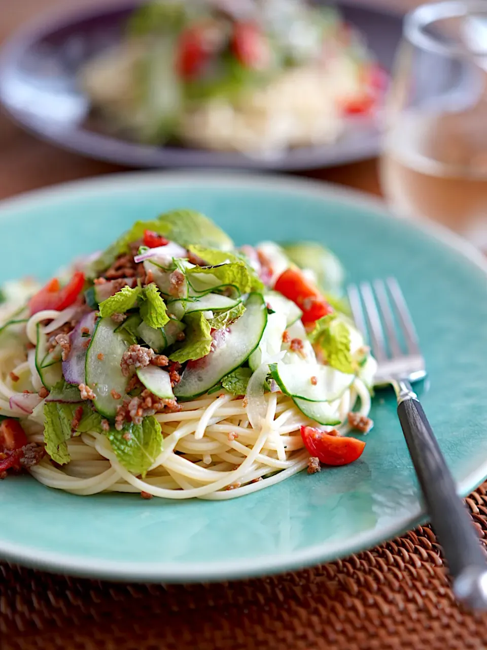 豚挽肉のスパイシーサラダパスタ|てつやさん