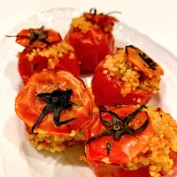 Provencal inspired couscous stuffed tomatoes|gonbenさん