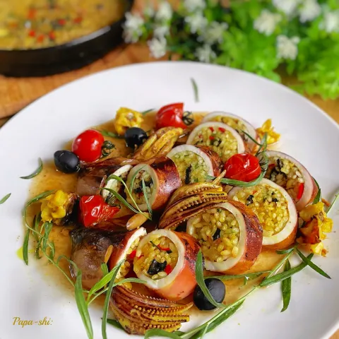 「ＭＣ　パエリアの素」を使ってみたSnapdishの料理・レシピ写真:スペイン風イカ飯