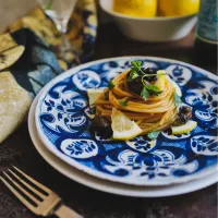 スモークオイスターとオイスターソースのスパゲティ