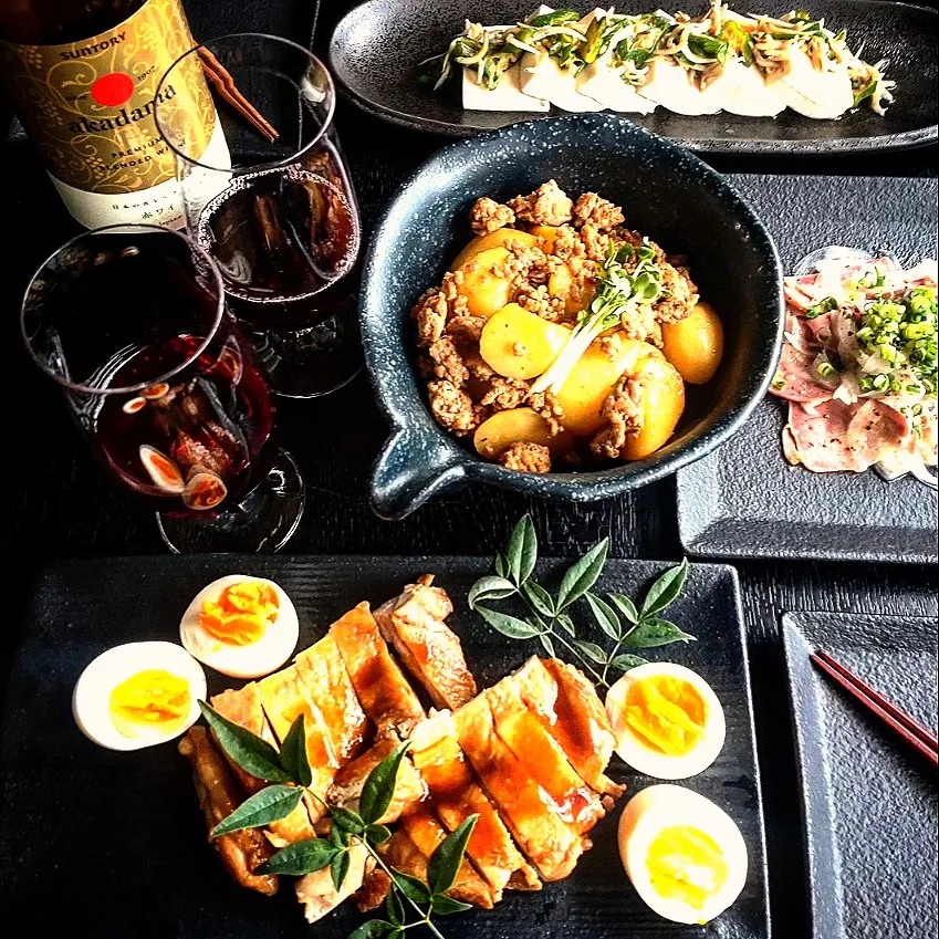 鶏肉の照り煮とじゃがとミンチの煮物|瑞さん