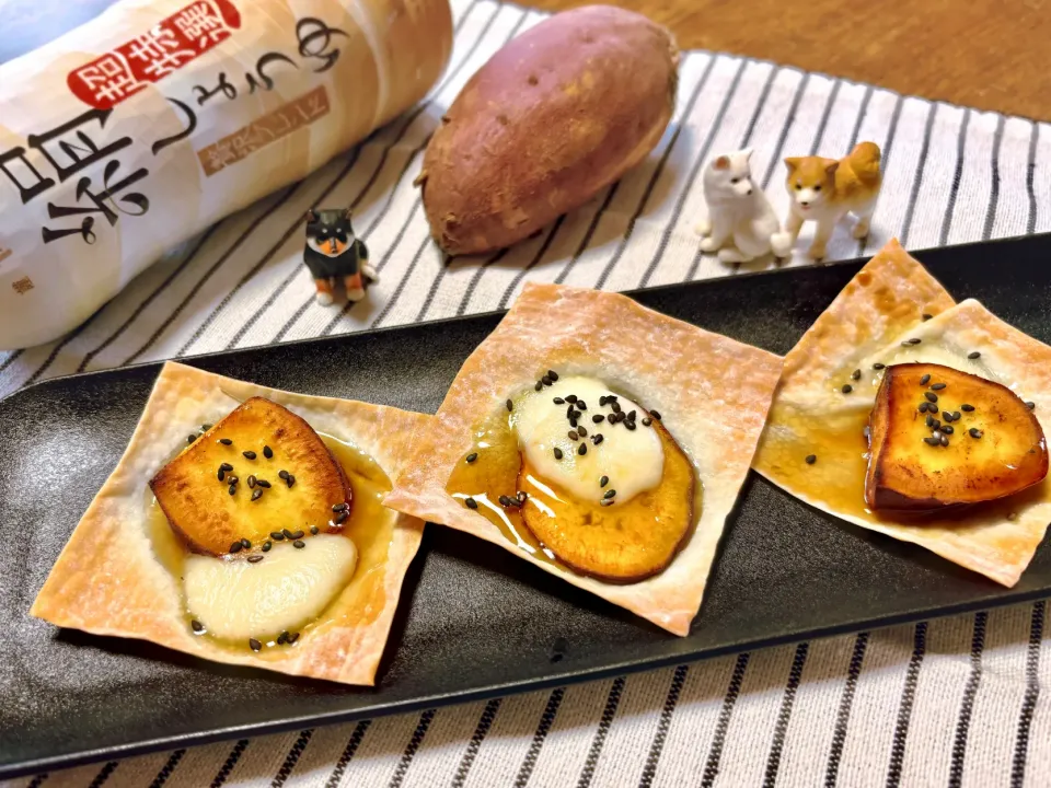 焼売の皮で☆みたらし×大学芋×モッツァレラ×ピザ|きいろさん