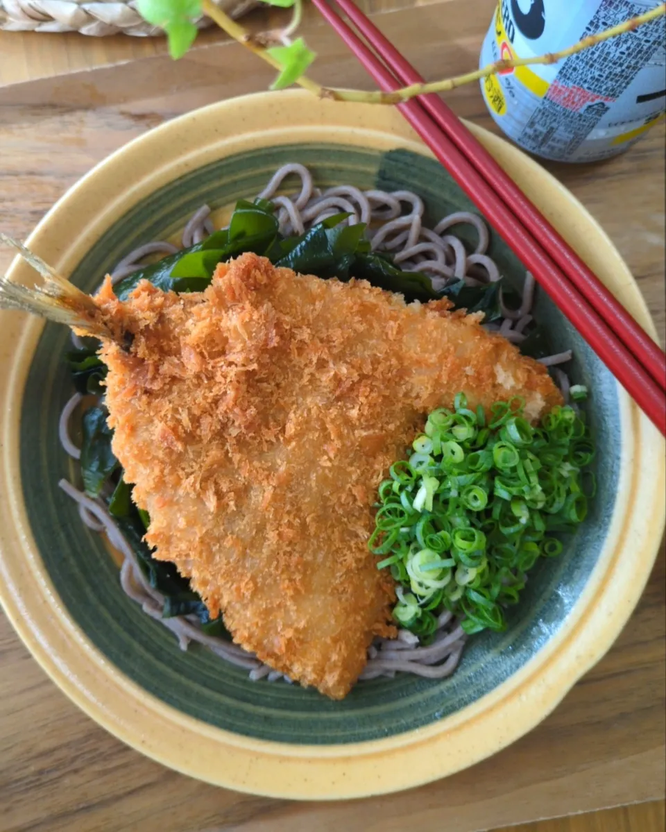 冷やしｱｼﾞﾌﾗｲ蕎麦|まりおさん