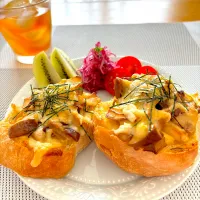 アルモンで和風ピザトースト‍