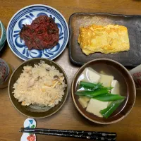 夕食　鶏かやく炊き込みご飯|ATさん