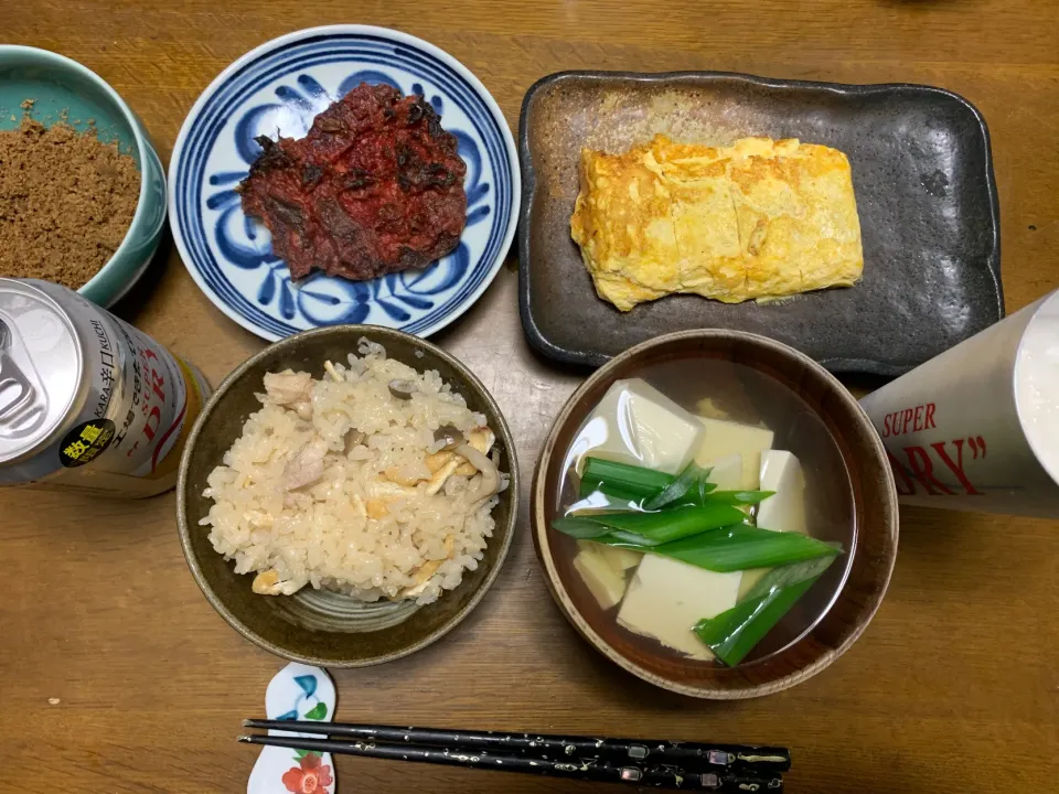 夕食　鶏かやく炊き込みご飯|ATさん