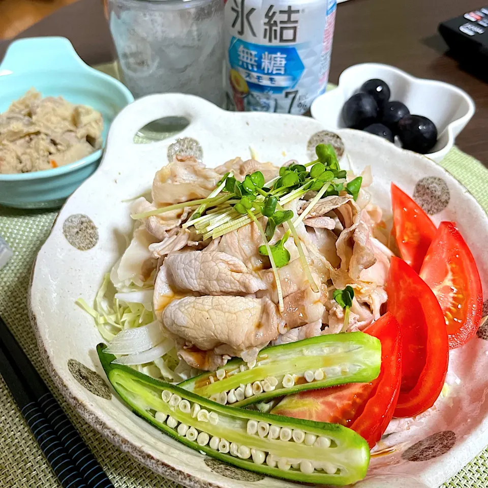 9/15晩酌：冷しゃぶサラダ|ななみんさん