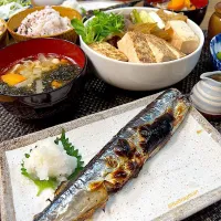 秋刀魚の塩焼きと肉豆腐|ラゴさん。さん