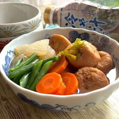 「液みそ つきぢ田村監修 冷や汁の素」を使ってみたSnapdishの料理・レシピ写真:がんもどきの煮物 ~冷や汁だけじゃもったいない