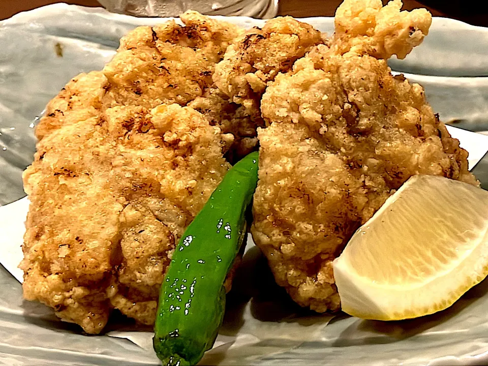 とらふくの身を贅沢に半身使って とらふくの唐揚げ|🐈⸒⸒⸒⸒つるのダンス🐈🐾さん