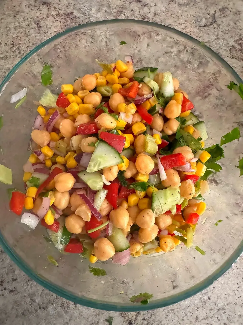 chick pea and corn salad|hinaさん