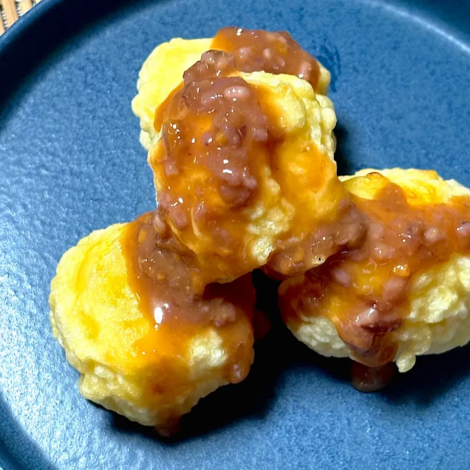 じゃがいもの天ぷら♪甘味噌ソースがけ|ひだまり農園さん