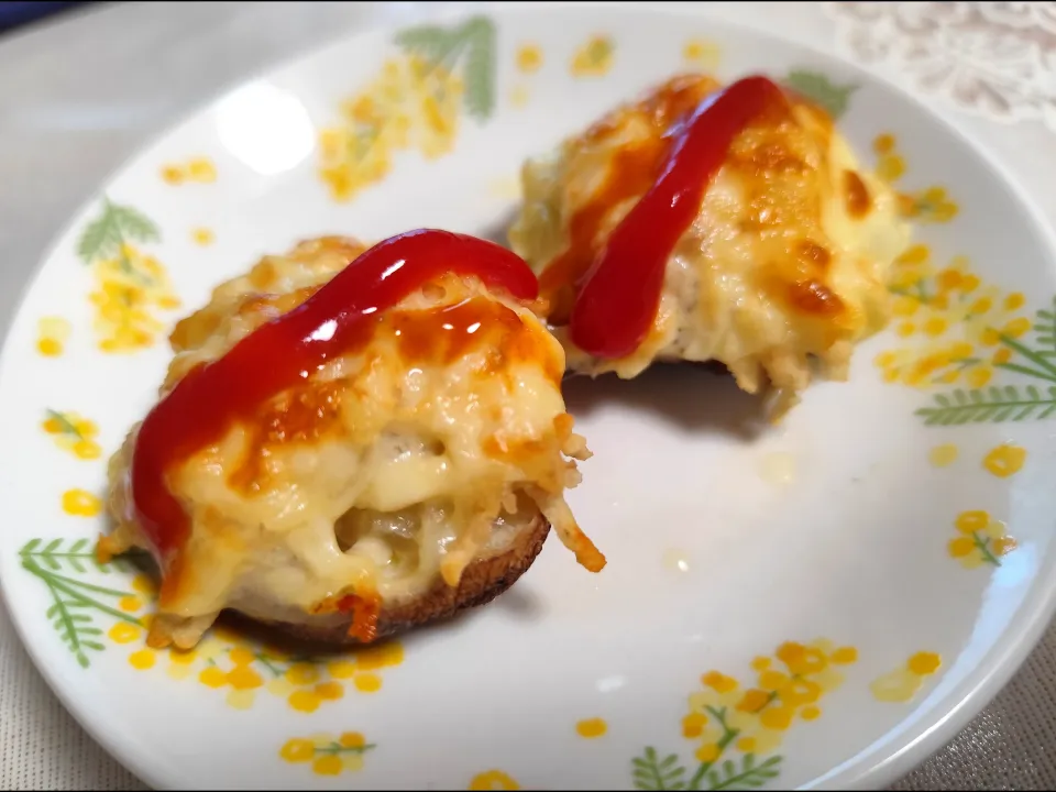 f.1125beさんの料理 椎茸ピザ|m.rafuさん