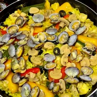 アサリとマッシュルームのキャンプ・デ・パエリア|kkamechanさん