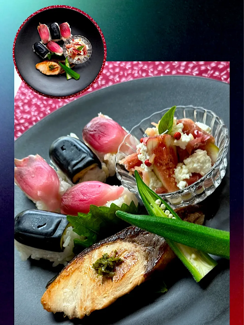 漬物にぎり寿司でワンプレート|サミカさん