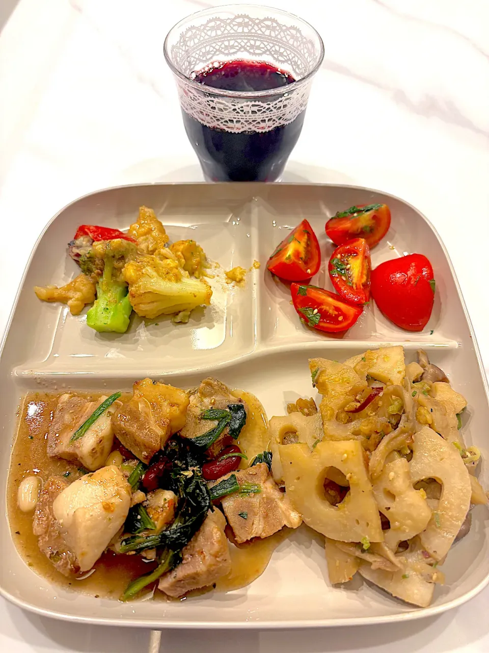 豚と豆の煮込み&蓮根と舞茸と栗の炒め物|マツさん