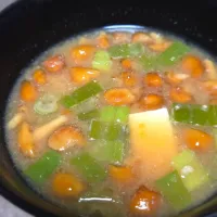パパ作👨なめこと豆腐の味噌汁|ぱんだのままんさん