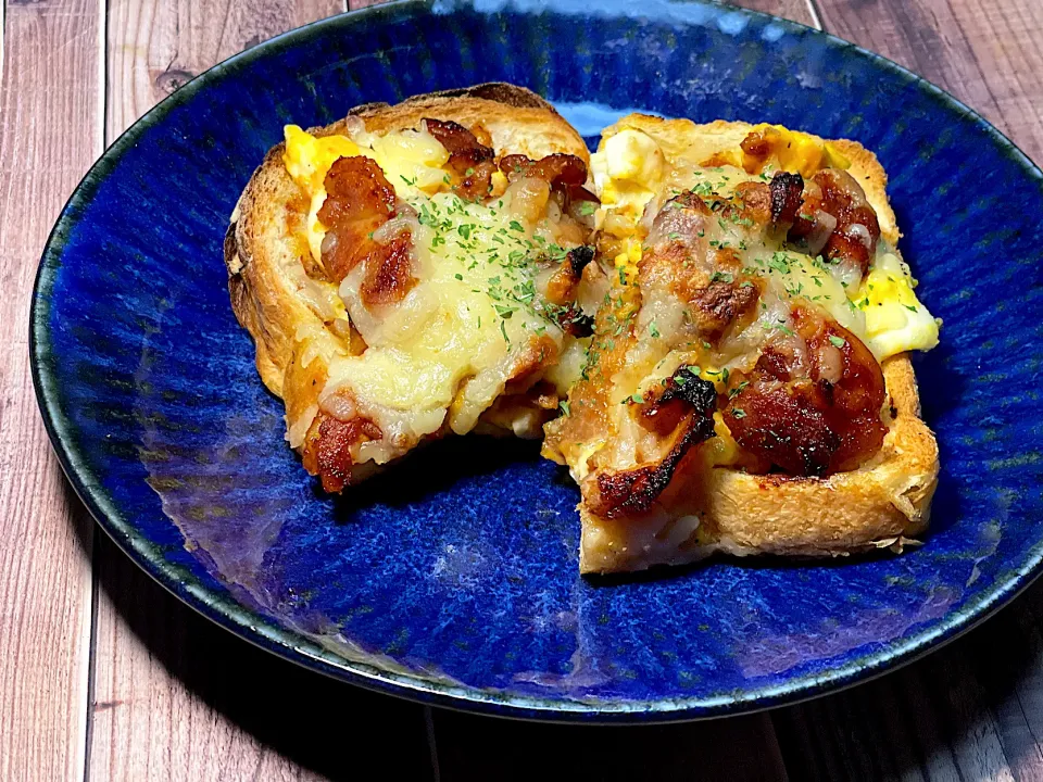 まなまな♡さんの料理 照り焼きチキンのライスピザ|レオンさん