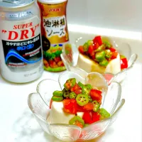 冷奴〜オクラとトマトの油淋鶏風〜|ひろりんさん