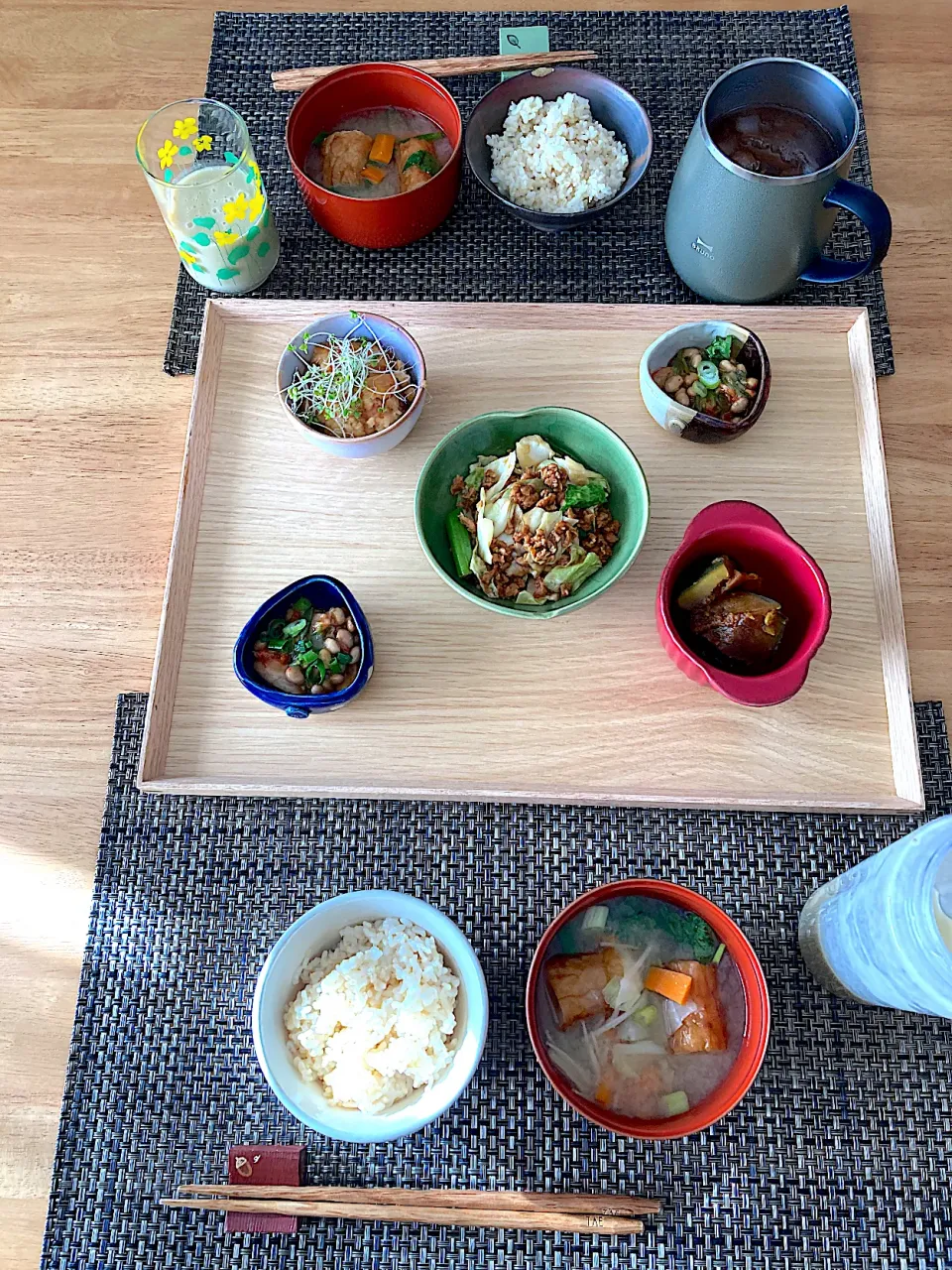 糀ミルクスムージーと残り物朝ごはん。|さくたえさん