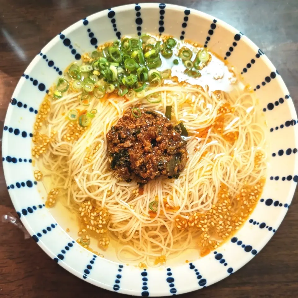 残り物肉味噌とそうめんで|マニョモさん