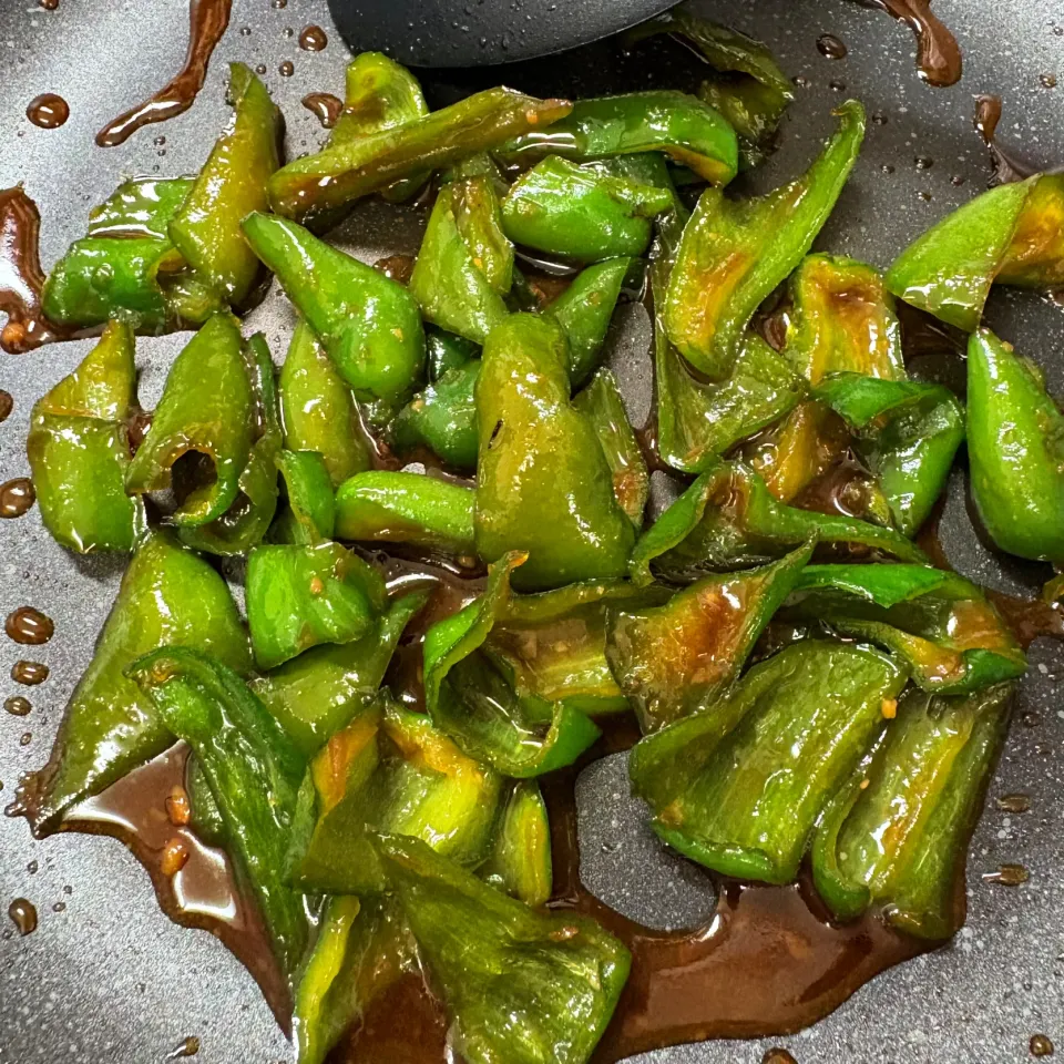 ピーマンの甘辛味噌炒め|まりさん