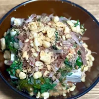 ☆薬味たっぷりめかぶ納豆冷奴|まぁたんさん