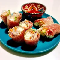 生ハムとクリームチーズのおつまみ生春巻き|chibiさん