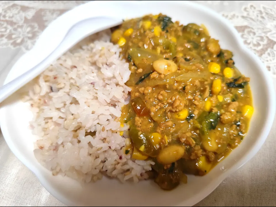挽肉大豆野菜のカレー(昨日の夜ごはん)|m.rafuさん