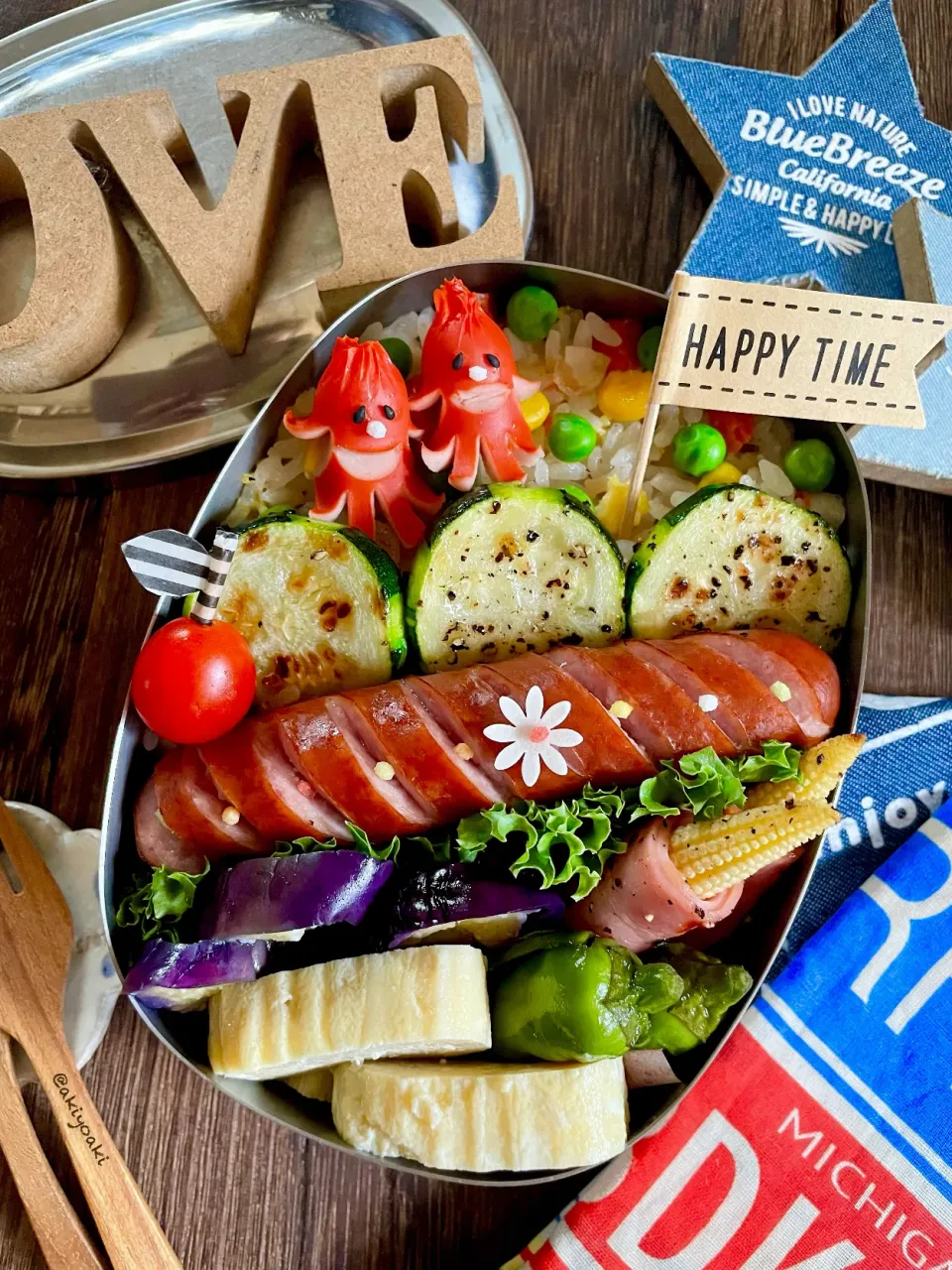 炊き込みご飯炒飯弁当|Akiyoෆ¨̮⑅さん