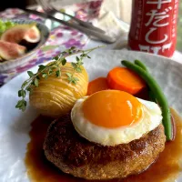 牛だし月見ハンバーグ| とんちんさん
