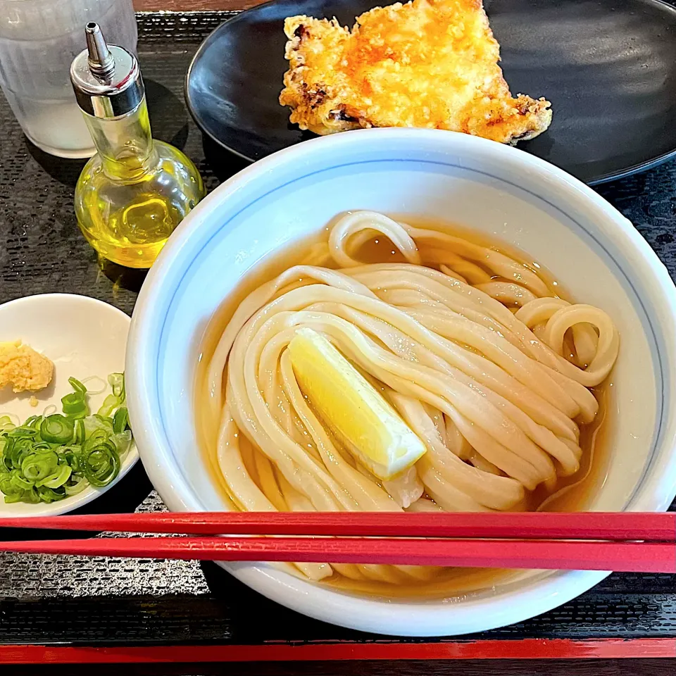 塩ぶっかけとかしわ天　はやしうどん|かおるさん