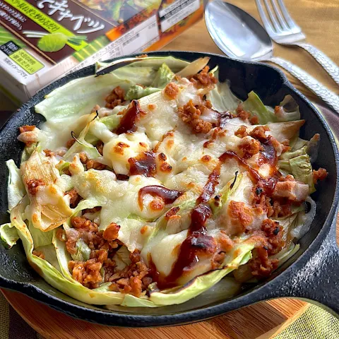 「ダイズラボ 大豆のお肉 肉みそキャベツ」を使ってみたSnapdishの料理・レシピ写真:肉みそキャベツのチーズ焼き