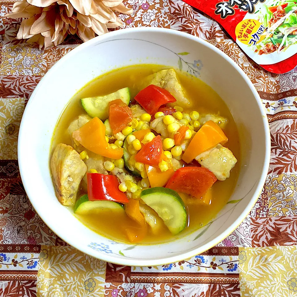 メカジキと野菜のカレースープ煮|ringonamaさん