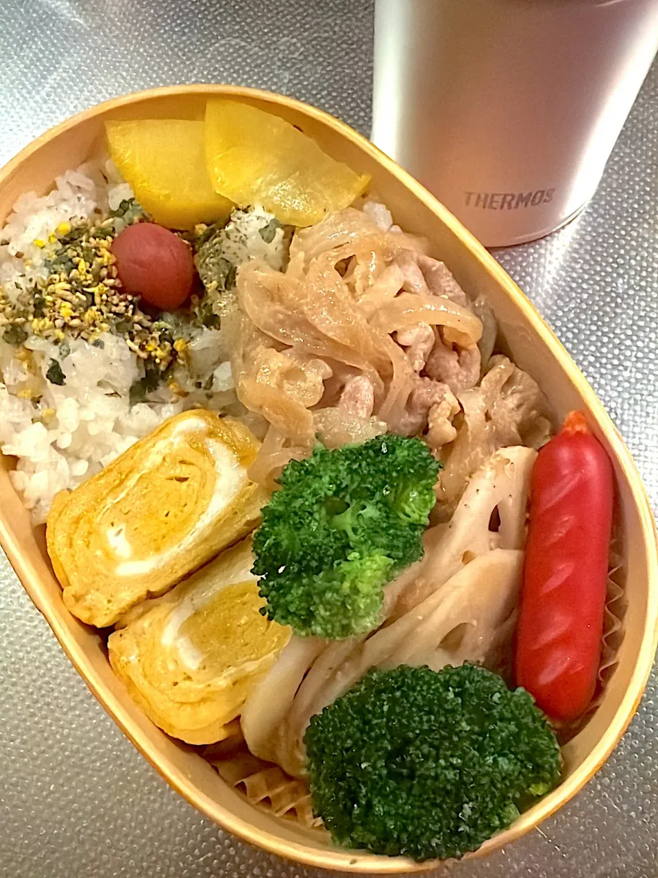 豚こまと玉ねぎの味噌生姜焼き弁当|ぽんさん