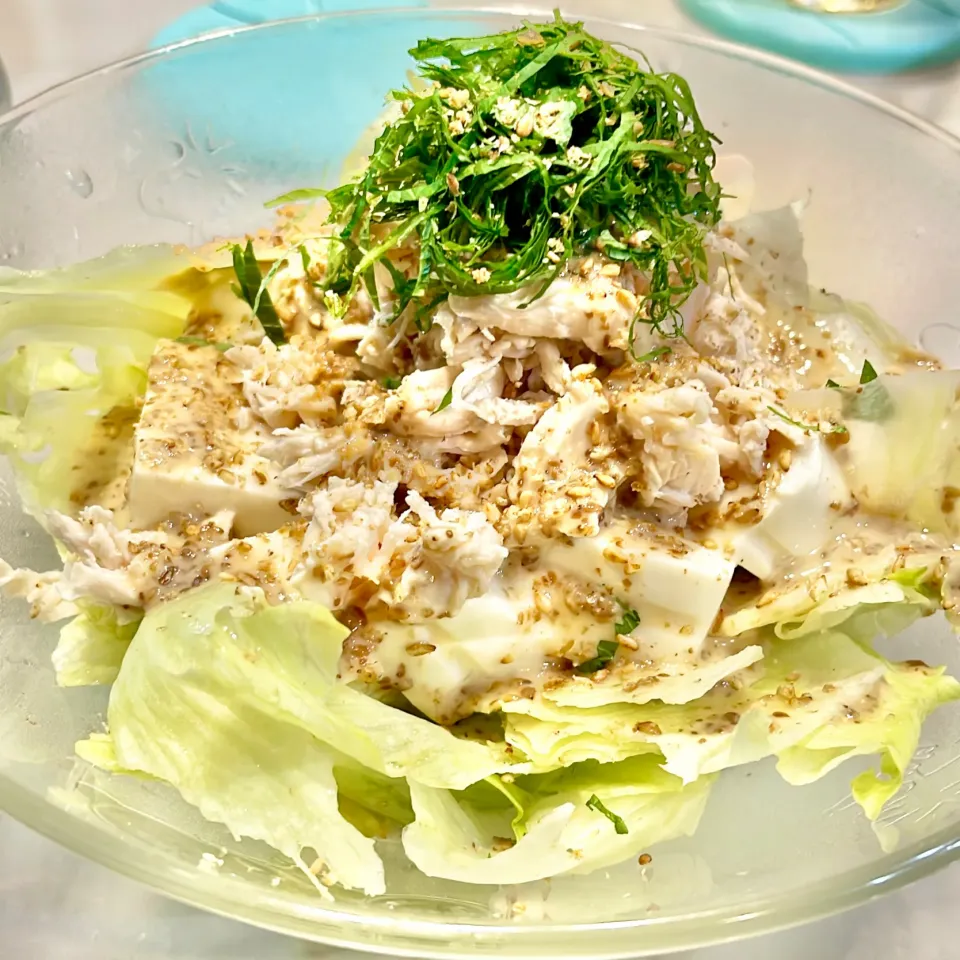 豆腐とささみの胡麻サラダ|ぎんさん