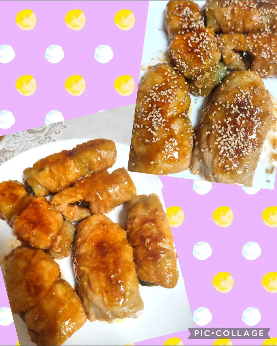 cocco+さんの料理 チーズ挟みなすの豚肉巻き巻き✨大葉も挟みました!!(たれに糀甘酒使用)|m.rafuさん