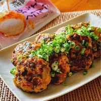 鶏つくねのにんにくポン酢照り焼き