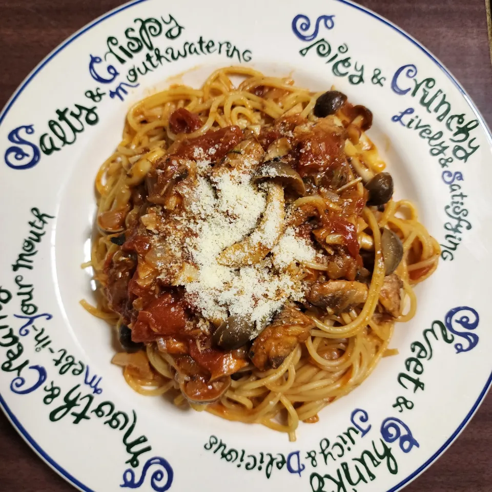 さば缶のトマトパスタ|ひろにぃさん