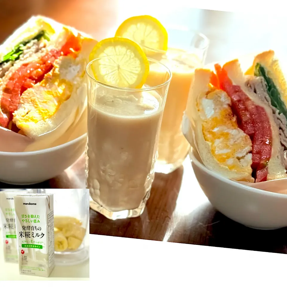 プラス糀 米糀ミルク：バナナスムージーと朝ごパン|tap.rinさん