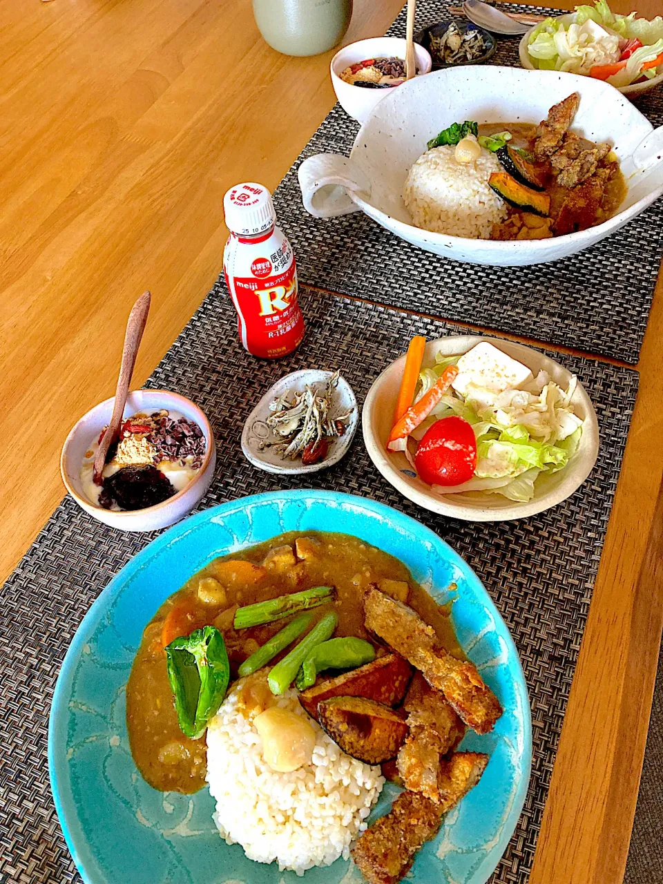 大豆ミートカレー紙カツと揚げ野菜トッピング|さくたえさん
