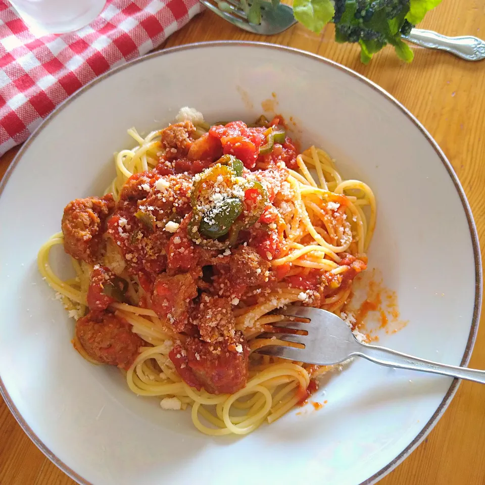 ミートボールゴロゴロパスタ|とまと🍅さん