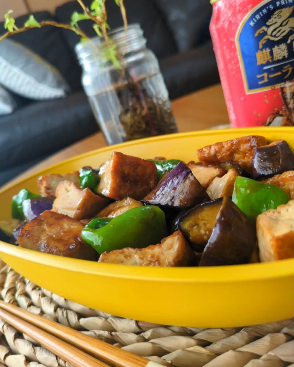 厚揚げとﾅｽの照り焼き|まりおさん