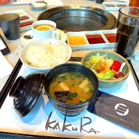 Soup, salad and rice|skyblueさん